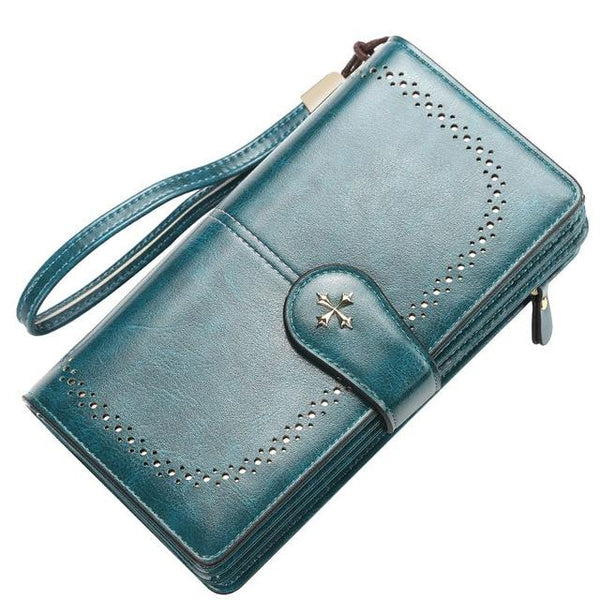 Leather Wallets Large Capacity Purses Card Holder Clucth Bag