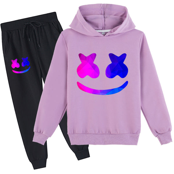 Kids DJ Marshmallow Hoodie and Pants Halloween Cosplay Outfit For Boys and Girls
