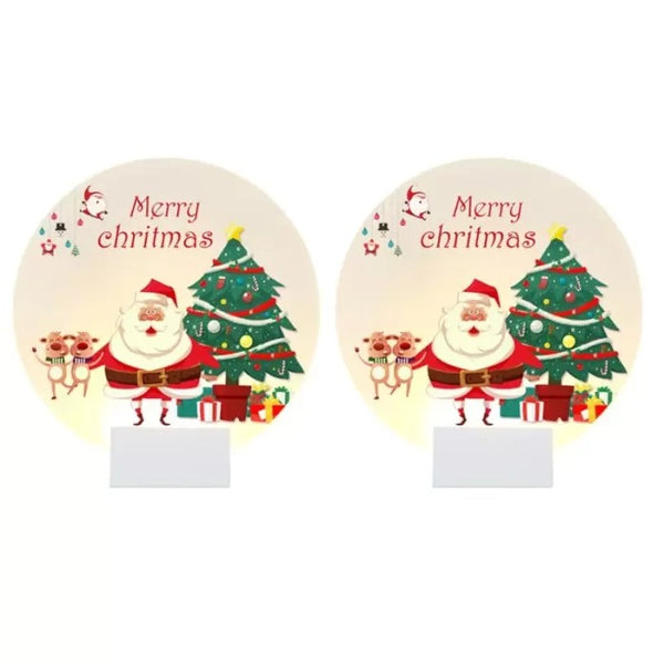 LED Wall Lamps Acrylic Round Light Christmas Ornament Indoor Holiday Decor