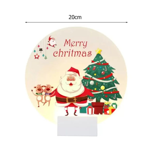 LED Wall Lamps Acrylic Round Light Christmas Ornament Indoor Holiday Decor