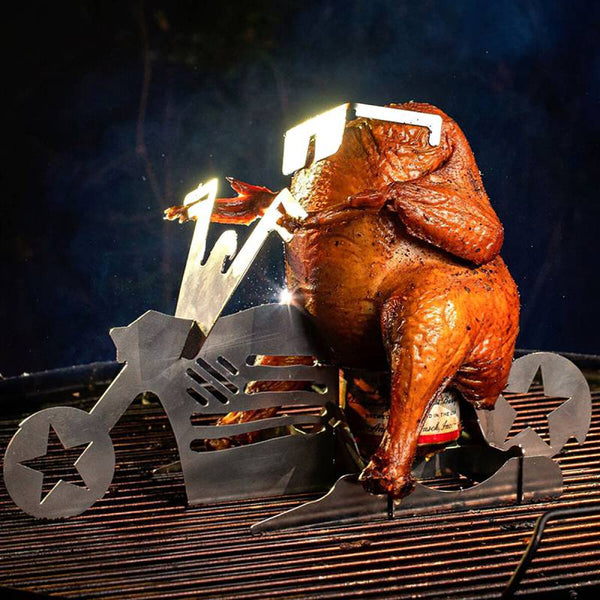 Portable Beer Chicken Stand - American Motorcycle BBQ