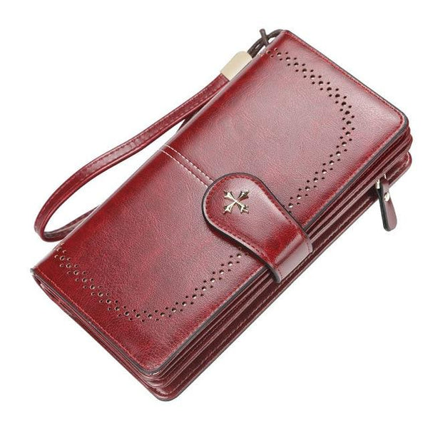 Leather Wallets Large Capacity Purses Card Holder Clucth Bag