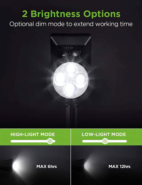 Solar Lights Outdoor, Waterproof Solar Powered Landscape Spotlights 2-in-1 Wall Light Decorative Lighting , 4 Pack