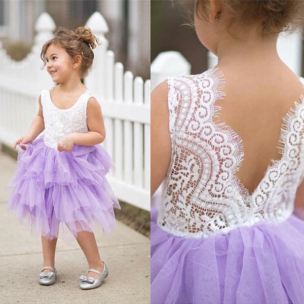 Toddler Bohemian Flower Girl Dress Summer Party Tutu Dress