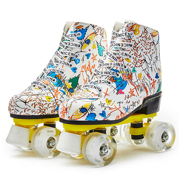 Colorful Graffiti Roller Skates