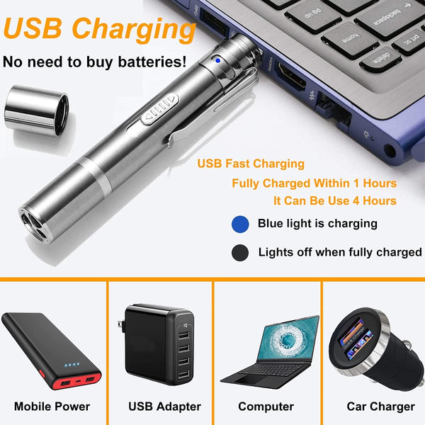 Mini 3in1 Laser Cat Toy  USB Rechargeable Powerful LED Torch Waterproof Design Penlight uv light banknote