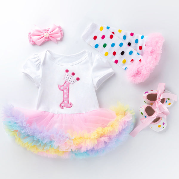 Flower Girl Tutu Dress for Toddler Baby Girl 1st Birthday Party Wedding Party 0-24M