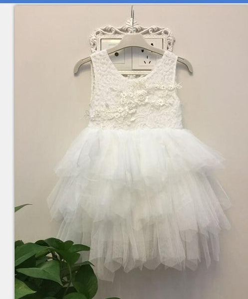 Toddler Bohemian Flower Girl Dress Summer Party Tutu Dress