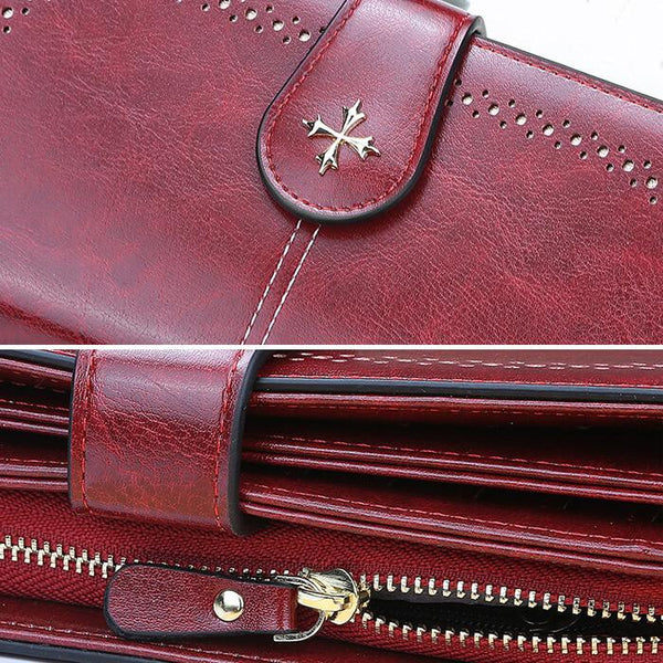 Leather Wallets Large Capacity Purses Card Holder Clucth Bag
