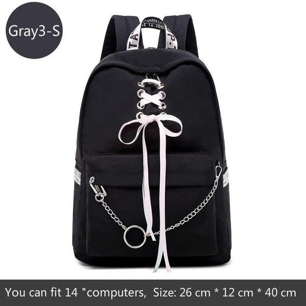 Girl Schoolbag Female Students Laptop Backpack Kids School Bags For Teenage Girls Women Gray Backpacks