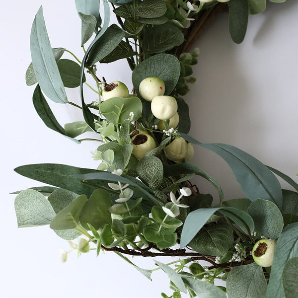 Mixed Berries Greens Faux Eucalyptus Wreath