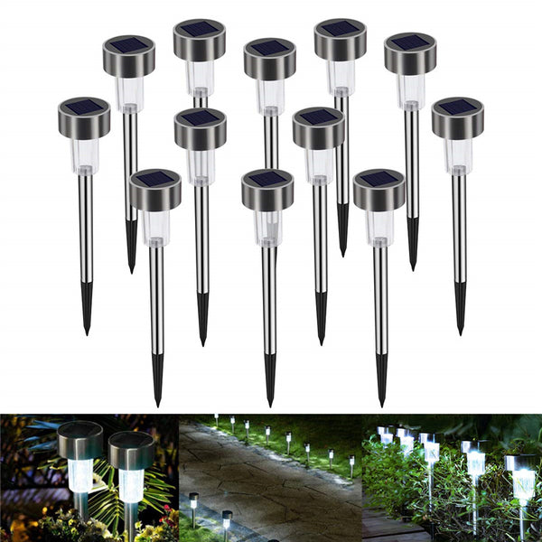 Solar Garden Lights Outdoor, Upgraded Solar Powered Lights LED Outside Waterproof Lamps with Star Pattern for Garden Path Yard, 12 Pack