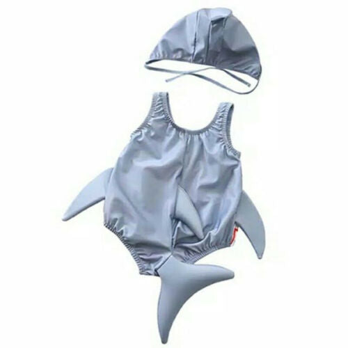 Girl Boy Swimsuits Bikini Cartoon 3D Shark Swimwear Bathing