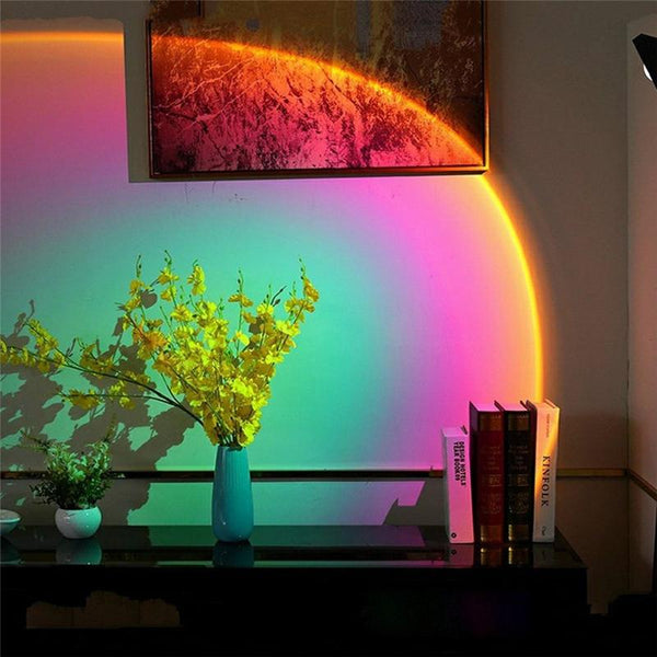 Rainbow Sunset Projection Led Light 180 Degree Rotation for Bedroom Decor