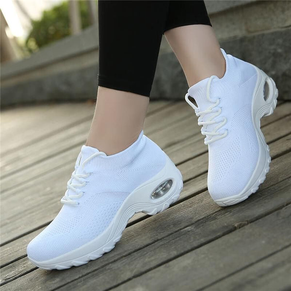 Nanccy Lace Up Walking Running Shoes Platform Sneakers