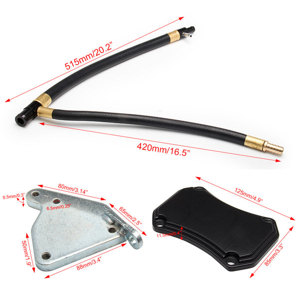 2011-2015 GMC Chevy 6.6L Duramax EGR Valve Cooler Delete Kit Black Off Plate