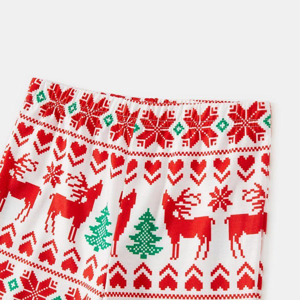 Plus Size Christmas All Over Print Red Family Matching Long-sleeve Pajamas Sets