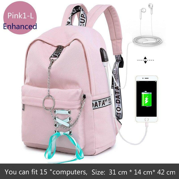 Girl Schoolbag Female Students Laptop Backpack Kids School Bags For Teenage Girls Women Gray Backpacks