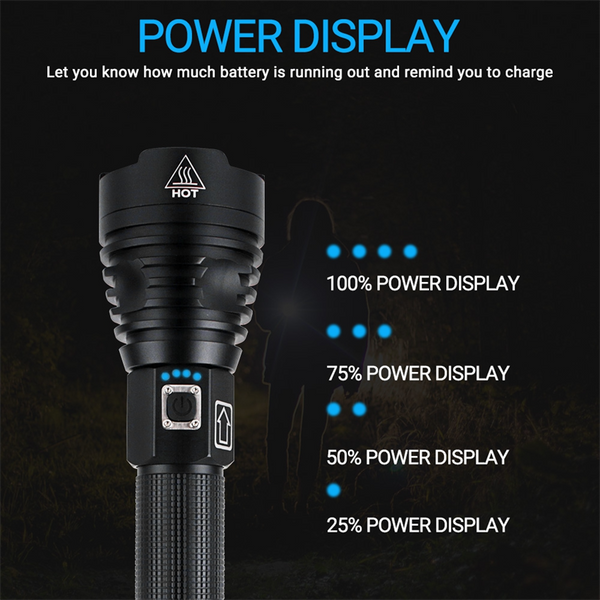 Powerful Flashlight, Outdoor Waterproof Flashlight, High Lumens Turn on Flashlight