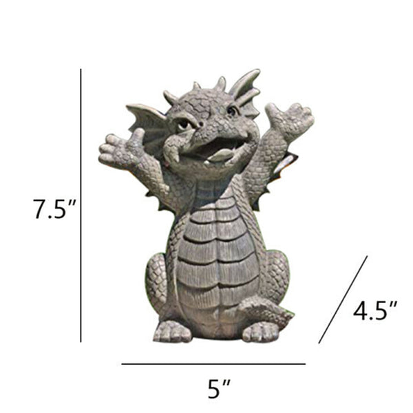 Garden Dragon Meditated Statue Inner Peace Garden  Decorative Lamp