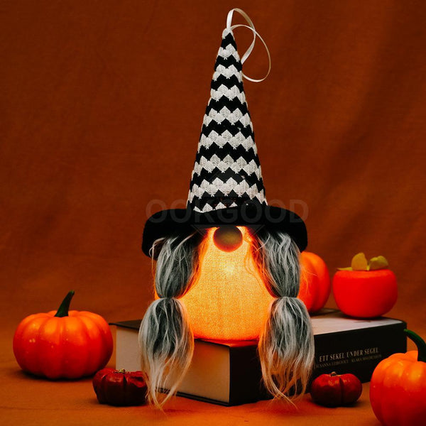 Halloween Gnome Hanging With Lights For Holiday Decoration