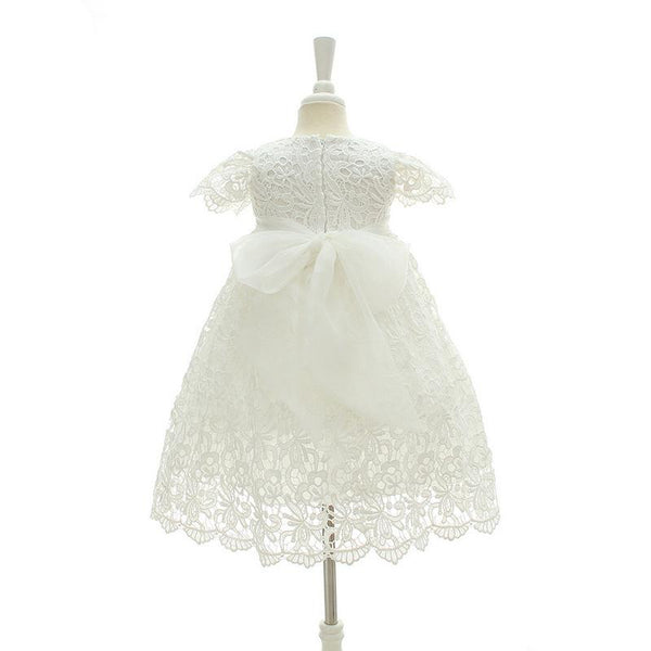New Infant Girl & Toodler Christening Baptism Formal Dress with Bonnet