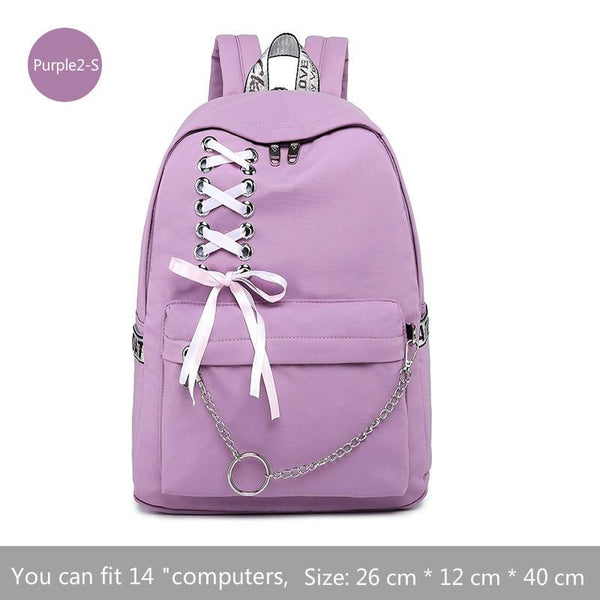 Girl Schoolbag Female Students Laptop Backpack Kids School Bags For Teenage Girls Women Gray Backpacks