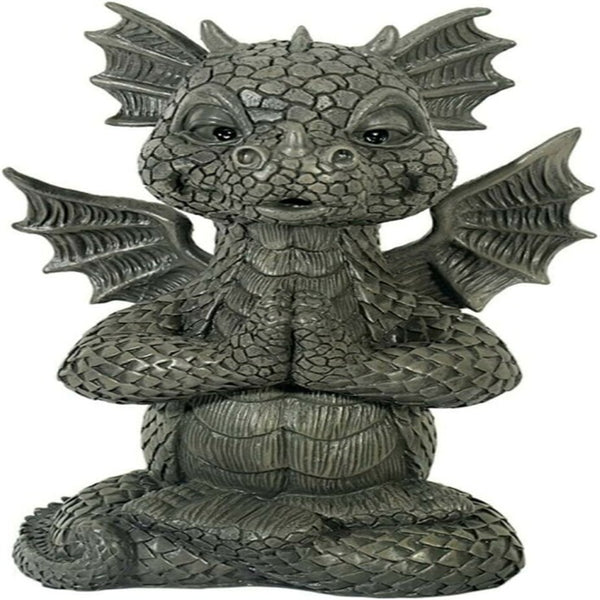 Garden Dragon Meditated Statue Inner Peace Garden  Decorative Lamp