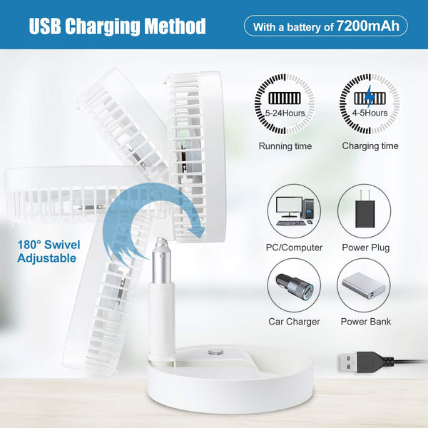 Foldable mini shaking head fan humidifier