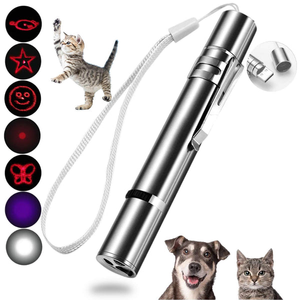 Mini 3in1 Laser Cat Toy  USB Rechargeable Powerful LED Torch Waterproof Design Penlight uv light banknote