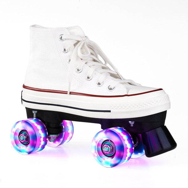 White Canvas Roller Skates