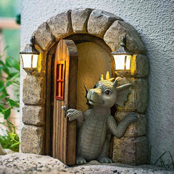 Dinosaur Window Climbing Crafts Resin Statue Garden Decoration