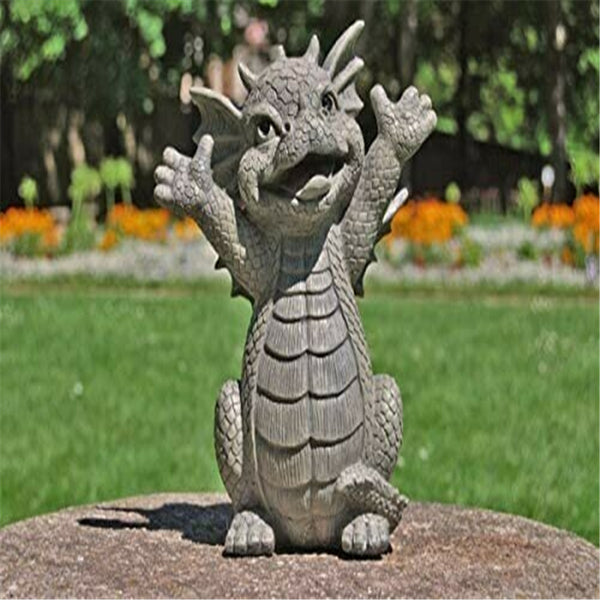 Garden Dragon Meditated Statue Inner Peace Garden  Decorative Lamp