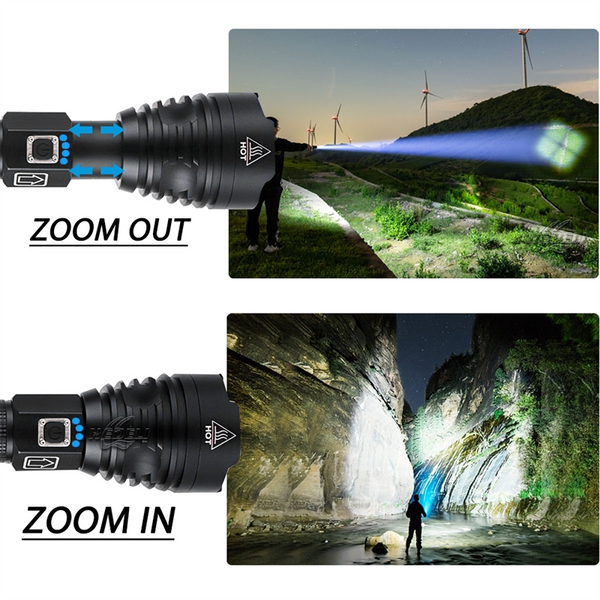 Powerful Flashlight, Outdoor Waterproof Flashlight, High Lumens Turn on Flashlight