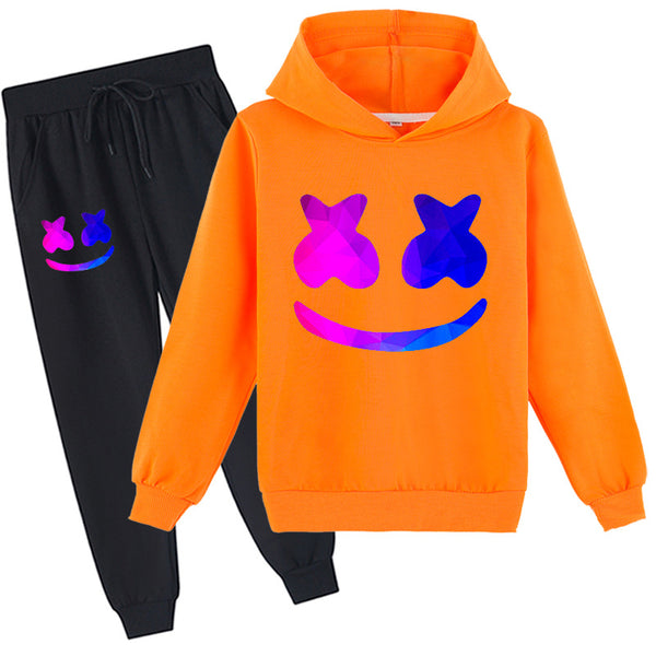 Kids DJ Marshmallow Hoodie and Pants Halloween Cosplay Outfit For Boys and Girls