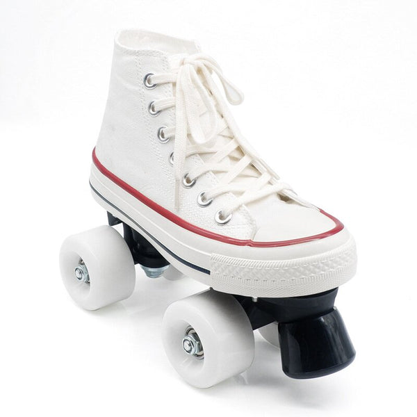White Canvas Roller Skates