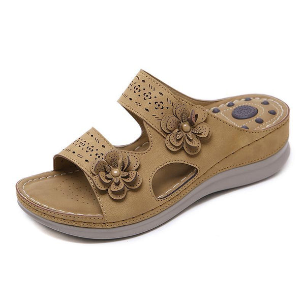 Women's Flower Decoration Wedge Sandals